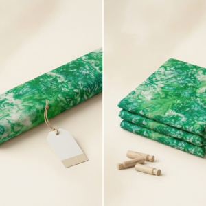 4 Yards Green Tie & Dye Batik Fabric